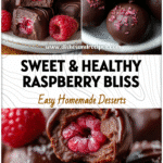 Chocolate Bites filled with fresh raspberries displayed on a white plate, styled in a Healthy Sweet Snacks Aesthetic Clean Food Crush look